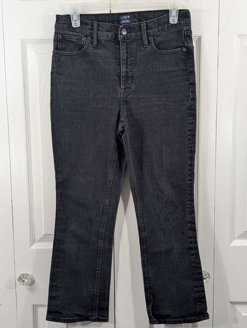 J.Crew: MidRise Flare Crop Jeans - Black - Size 27
